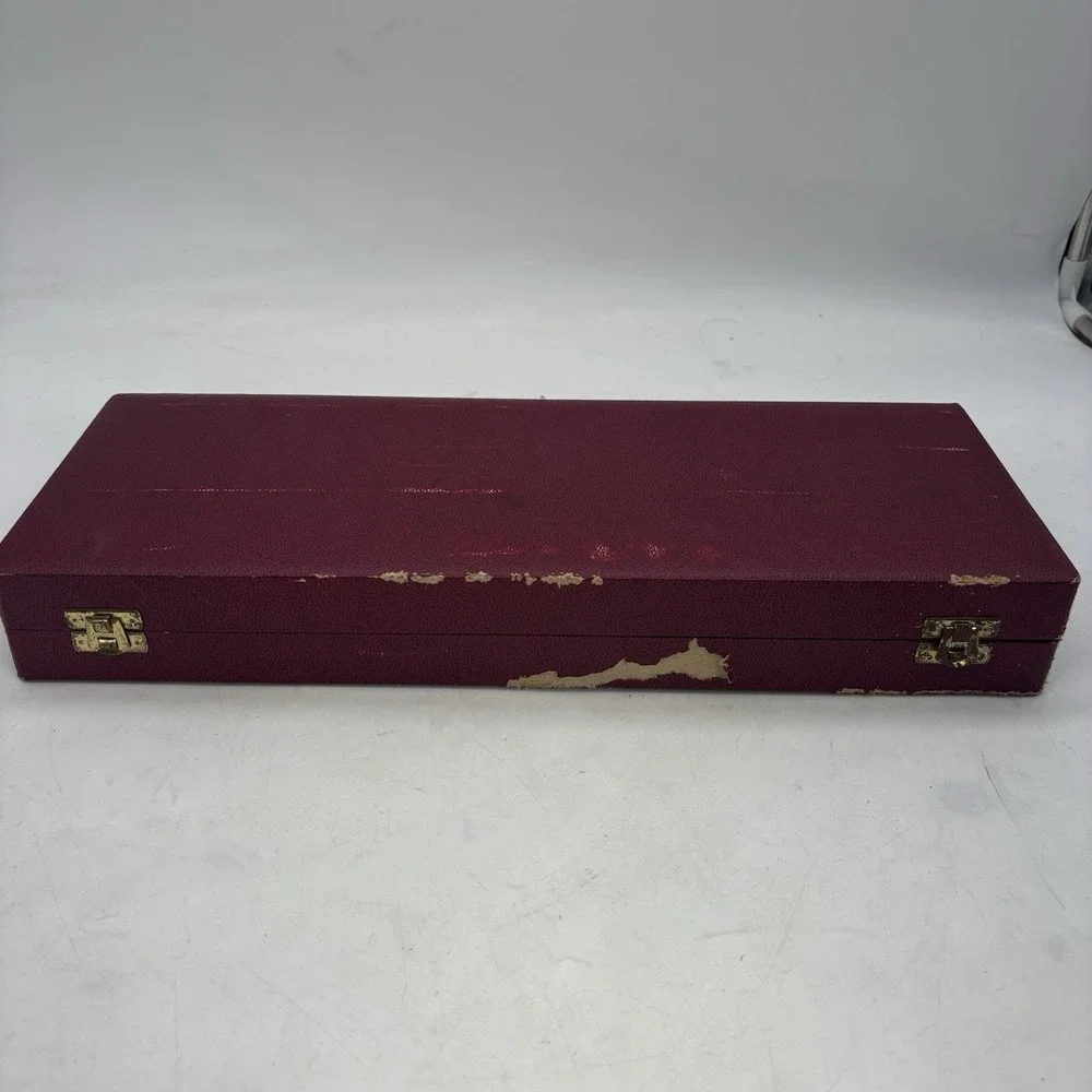 KIRK & MATZ CARVING SET BEAUTIFUL VTG 3PC GENUINE STAG HANDLES+PRESENTATION CASE